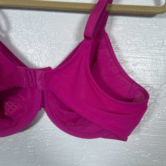 Wacoal Women 38C Pink Visual Effects Minimizer Bra Underwire Unpadded Lace - Picture 5 of 8